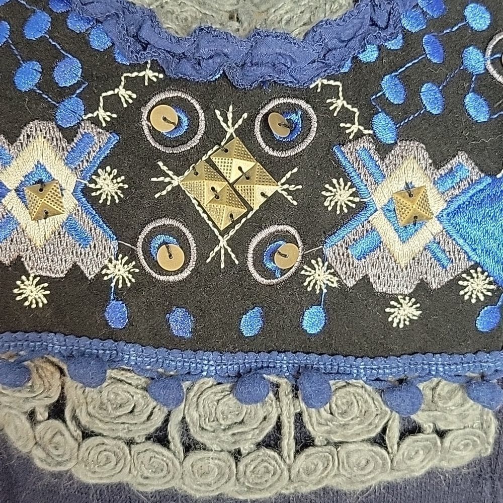 SIMPLY COUTURE Embroidered/Crochet/Beaded Bohemian Peasant Dress 3XL - Picture 4 of 9